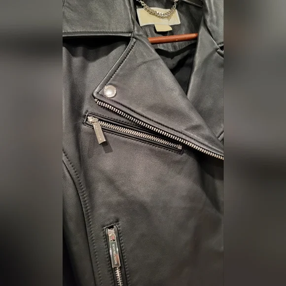 New Michael Kors Leather Jacket - Picture 4 of 8